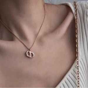 Christian Dior Vinatge CD Logo Necklace
